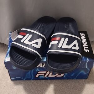 Fila Dark Blue Slide Sandals
